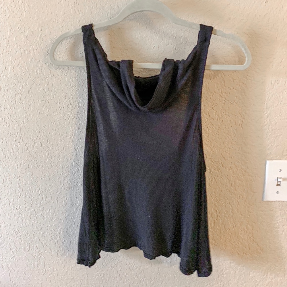 Black turtle neck tank top